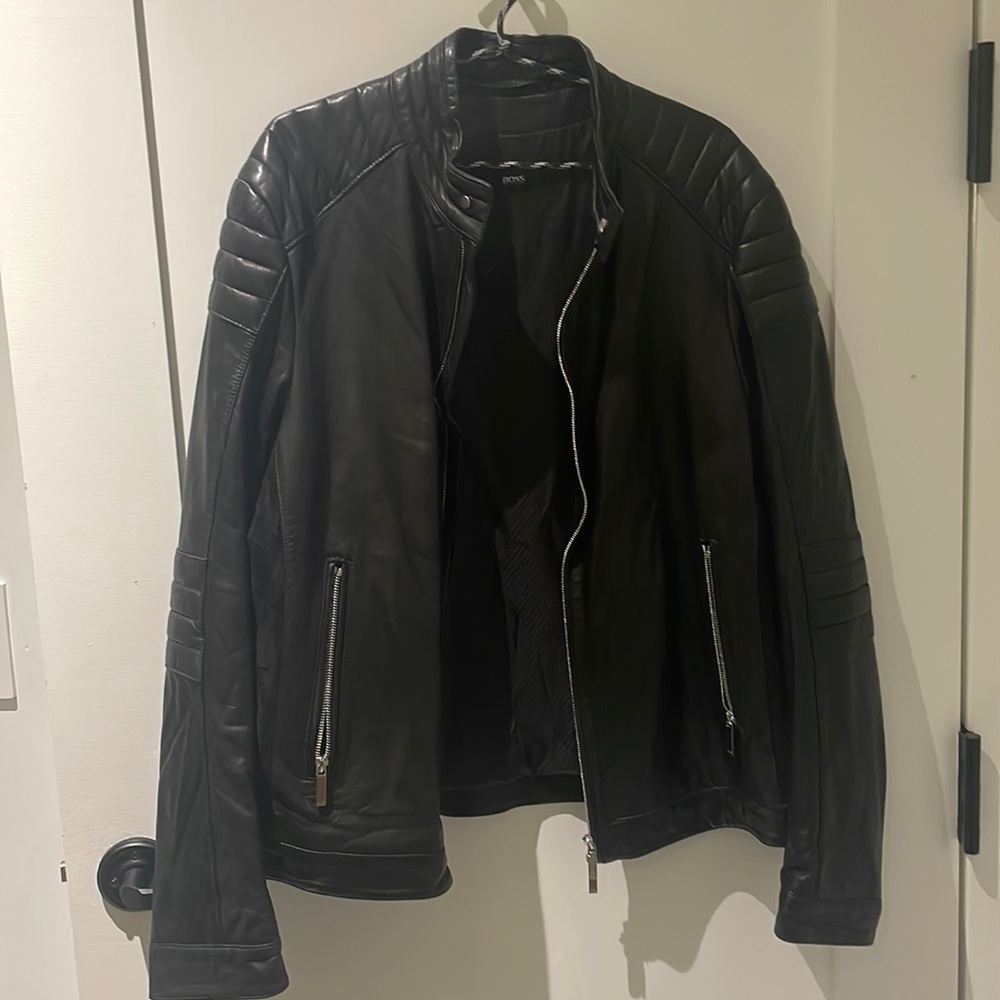 Hugo Boss Black leather jacket- Mercedes formula one limited edition collab